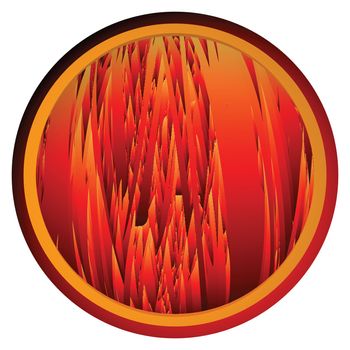 Conceptual web button with flames background