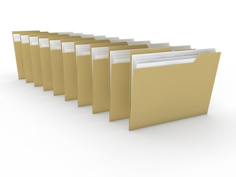 3d folder paper document file yellow data
