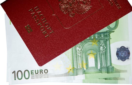 Document and cash: Russian Passport and Euromoney