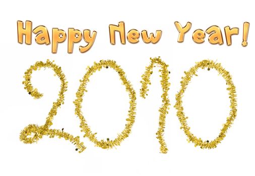  Happy New Year 2010 gold, christmas