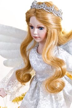 Beautiful Christmas Angel isolated on white background