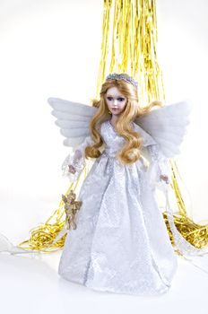 Beautiful Christmas Angel isolated on white background