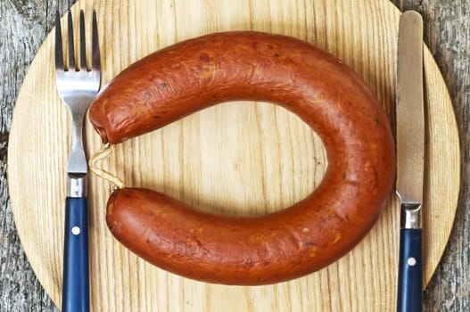 smoked spicy Polish sausage Kielbasa