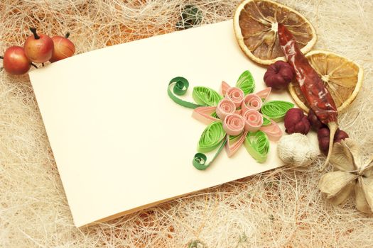 Stylish desing with invitation card and lemons 