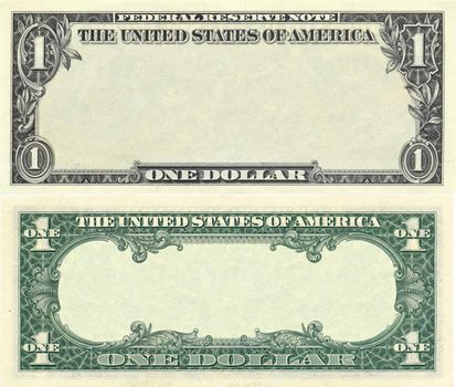 Clear 1 dollar banknote pattern for design purposes