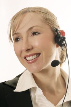Friendly telephonist or help desk personnel