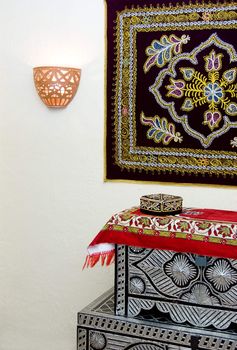 Some traditional typical Uzbek utensils in interior