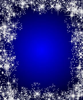 illustration of a christmas frame with stars