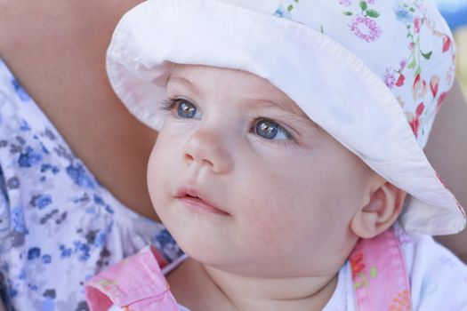 Sweet baby girl with blue eyes