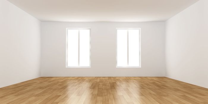 3D rendered Interior. An empty room. 
