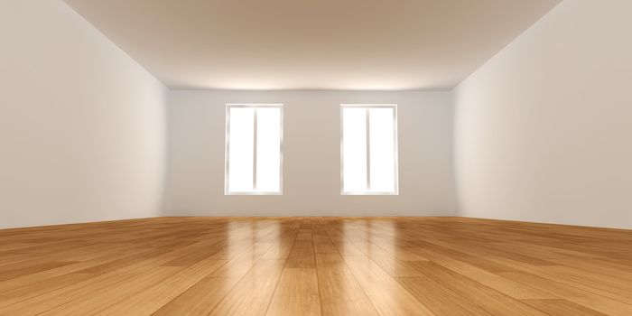 3D rendered Interior. An empty room. 