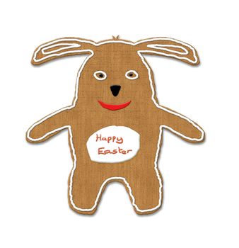 Illustration of an Easter bunny biscuit isolated against white