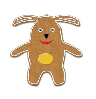 Illustration of an Easter bunny biscuit isolated against white