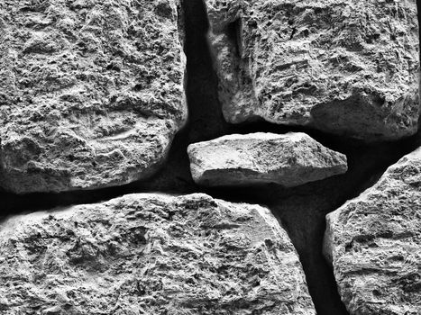 Texture and detail of an old limestone wall