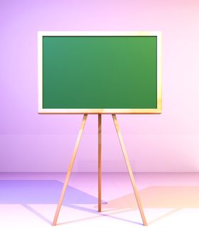 3D rendered Chalkboard. Retro Style.
