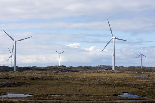 Windmills in Smola, Norway. 