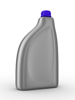 Lubricating oil bottle on white background. Isolated 3D image