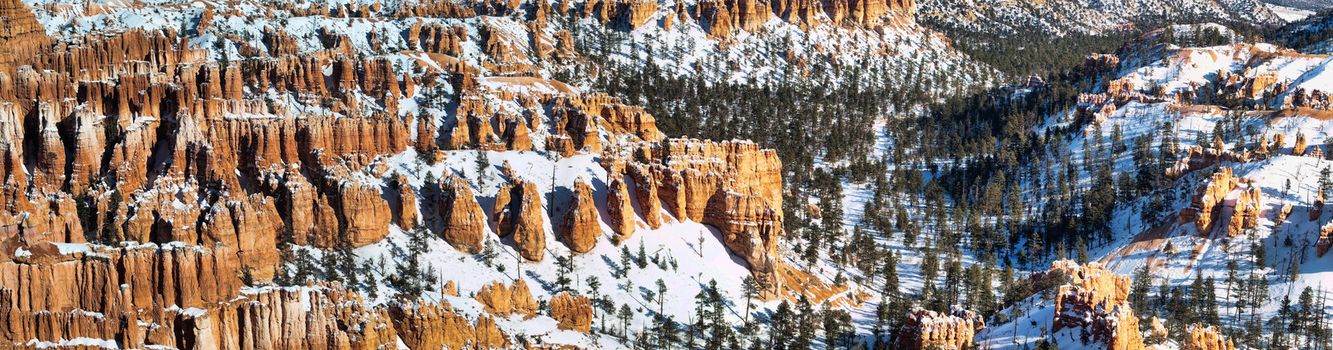 Panoramic scenic view of Bryce Canyon taken  from Inspiration point