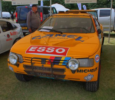 An old Peugeot 405 T16 in Safari rally setup