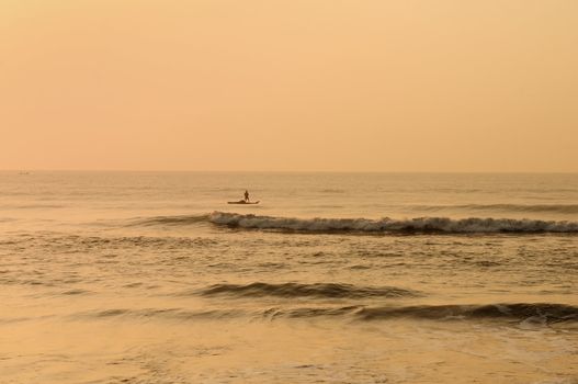 A fishing boat on a stormy sea