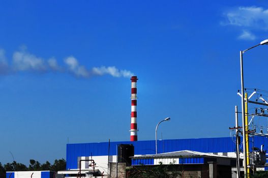 Factories emiting toxic gas polluting the environment