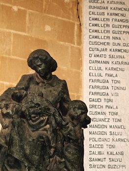 Monument dedicated to the fallen civilians of WW2 in the village of Zurrieq in Malta
