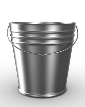 Bucket on white background. Isolated 3D image