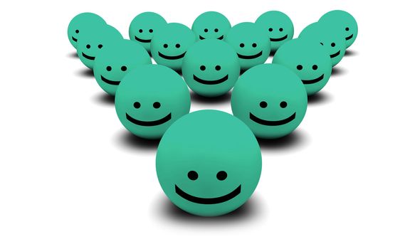 Shiny Happy People Smiling Faces in 3d