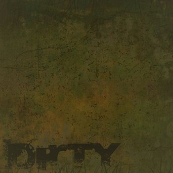 Grunge brown dirty looking background with brown stains and the word dirty displayed and copy space