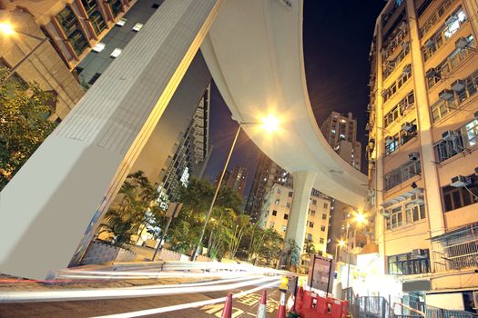 Higher traffic bridge in downtown, hongkong hill road