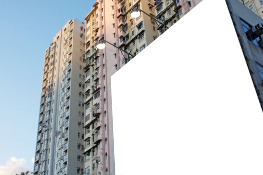 advertising block in apartment building 
