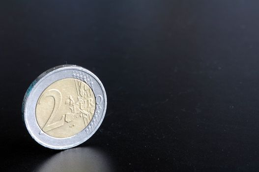 money or euro coin showing financial success concept