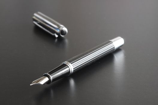 black business pen with copyspace for a text message