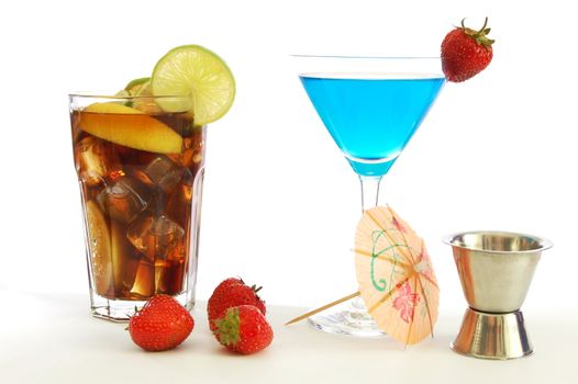 cool cocktail drink for party with strawberry