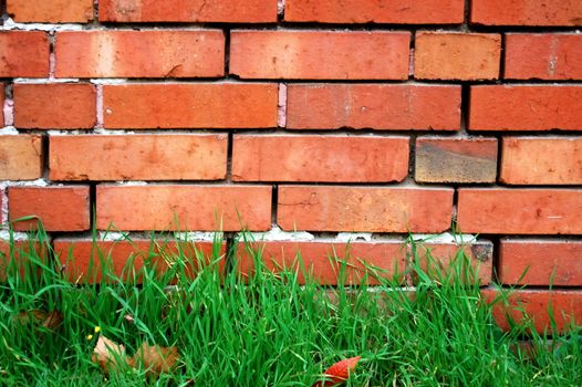 brick wall of a house as a background