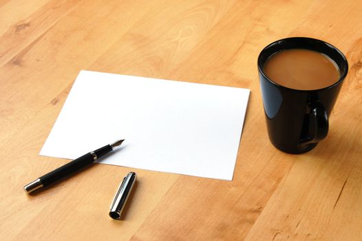 business still life with blank empty sheet paper for copyspace