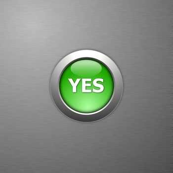 yes and no button on metal background