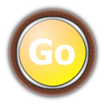 go or start internet button isolated on white