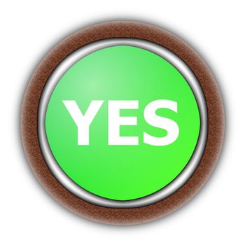 yes and no button isolated on white background