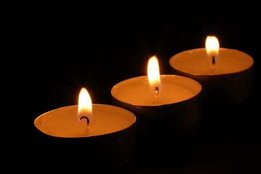 candles in the dark in a romantic night