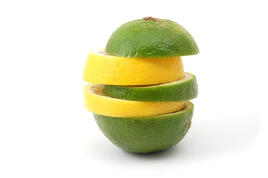 fresh lemon and citron fruits isolated an a white background
