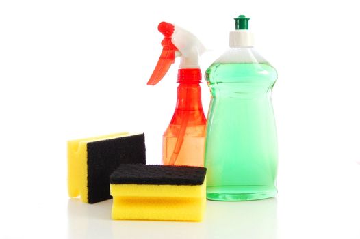 hygiene cleaners for houshold isolated on white background