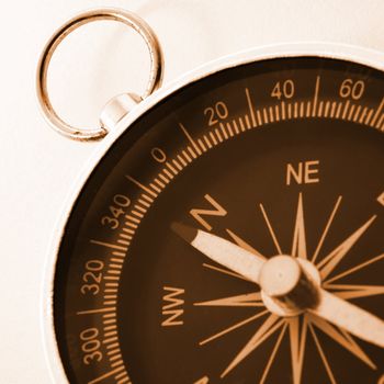 compass close up or macro as business guide