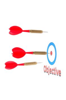 success concept with isolated successful dart arrow