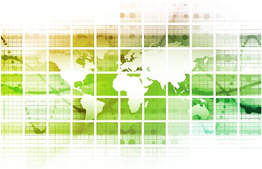 Global Network Concept as a Illustration Art