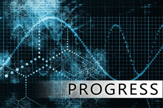 Progress in a Blue Data Background Illustration