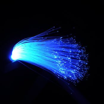 modern information technology concept with fiber optics