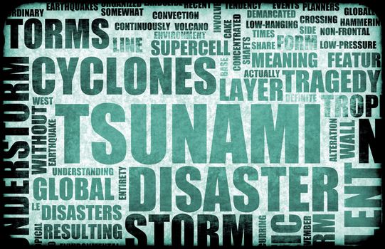 Tsunami Natural Disaster as a Art Background