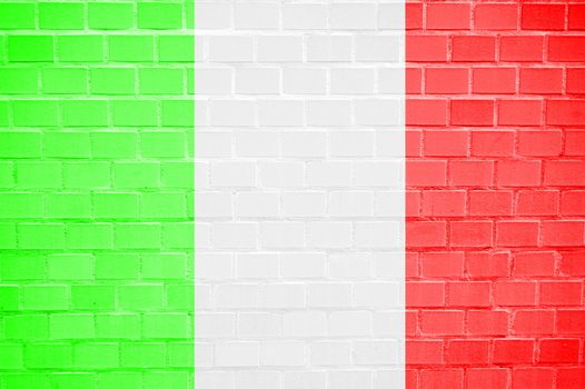 flag painted on a brickwall can be used as background