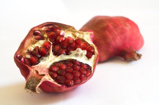 pomegranates on white background